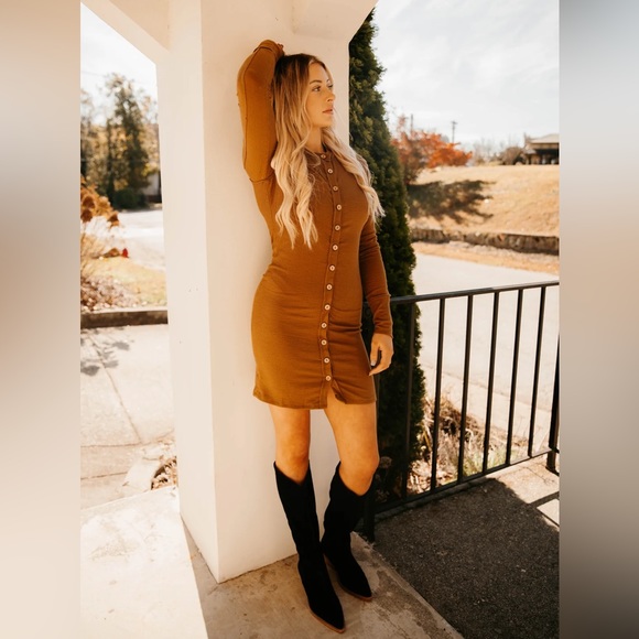 🌻🆕FREE PEOPLE GIA CARDI-Warm Tobacco color-Size X-Small Left - Picture 11 of 15